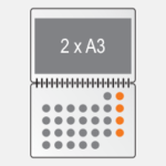2 x A3 (42 x 29,7 cm) Offenes Format A2 (42 x 59,4 cm) 2 x A3 (42 x 29,7 cm) Offenes Format A2 (42 x 59,4 cm)