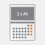 2 x A4 (29,7 x 21 cm) Offenes Format A3 (29,7 x 42 cm) 2 x A4 (29,7 x 21 cm) Offenes Format A3 (29,7 x 42 cm)