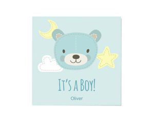 It's a Boy Bear-Quadratische Grußkarte