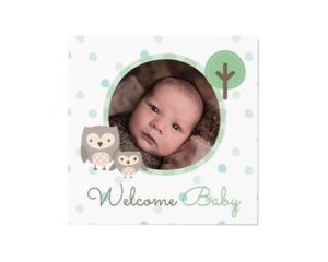 Welcome Baby Owl-Quadratische Grußkarte