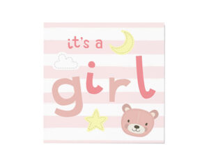 It's a Girl Stripe-Quadratische Grußkarte