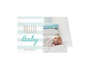 Hello Baby Stripe-Eine gefaltete Panorama-Grußkarte