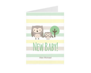 New Baby Stripe-Gefaltete Grußkarte im Hochformat