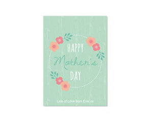 Mint Floral-Porträt-Grußkarte