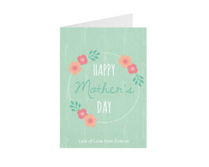 Mint Floral-Gefaltete Grußkarte im Hochformat