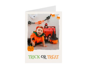Trick or Treat Halloween-Porträtkarte