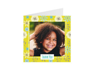 Yellow Floral-Quadratisch gefaltete Dankeskarte