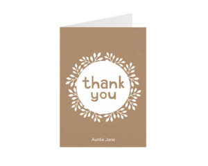 Leaves-Im Hochformat gefaltete Dankeskarte