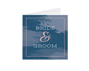 Navy Bride and Groom Wedding-Quadratische Klappkarte