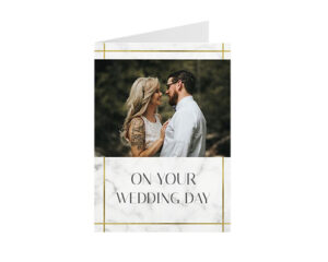 Marble and Gold Wedding-Klappkarte im Hochformat
